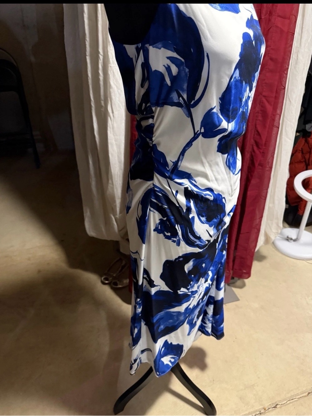 Donna Karan Blue and White Floral Dress - Picture 3 of 10